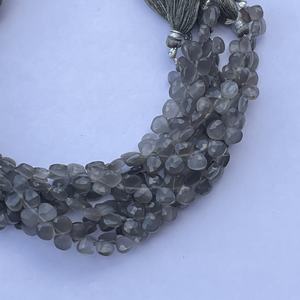 6mm 8mm 10mm piedra lunar gris Natural forma de corazón facetado Briolette gotas cuentas hebra a precio de fábrica al por mayor en línea - Product Image 4