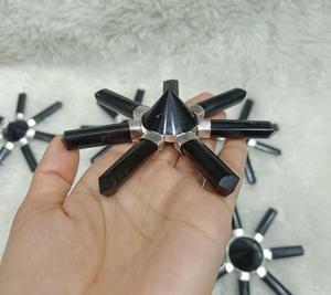 Générateur d'énergie étoilée en tourmaline noire, objet décoratif pour la maison, protection Feng Shui, artisanat en pierres précieuses polies - Product Image 3