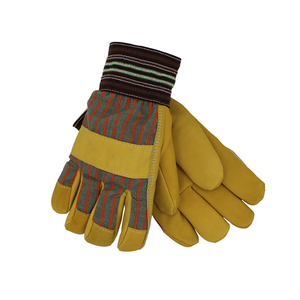 Gants de travail en cuir de vachette Gants de travail résistants à l'abrasion Gréeur canadien lourd Ouvrier de construction manipulant des gants - Product Image 5