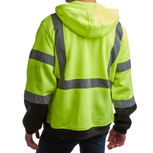 Sweat-shirt de travail unisexe à haute visibilité de classe 3 ANSI, en tissu polaire réfléchissant, fermeture éclair, tissu isolant, imperméable, coupe-vent - Product Image 1