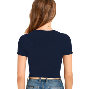 T-shirts courts streetwear pour femmes en coton, vêtements décontractés, t-shirts courts vierges pour femmes - Product Image 3