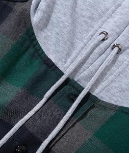 Sudadera con Capucha a Cuadros para Hombre, Sudadera de Moda con Estampado de Cuadros de Búfalo, Camisa de Franela a Cuadros con Capucha y Bolsillos de Manga Larga para Hombre, Primavera y Otoño - Product Image 5