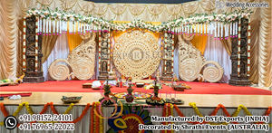 การต้อนรับสีขาวที่หรูหราการตกแต่งเวทีสำหรับเอเชียใต้และศรีลังกางานแต่งงานสำหรับงานเลี้ยงและพิธี - Product Image 5