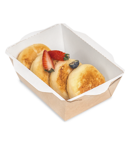 กล่องอาหารกระดาษคราฟท์สีขาว OSQ OPSALAD 450 สำหรับอาหารกลางวัน กล่องอเนกประสงค์สำหรับซื้อกลับบ้าน พร้อมฝาใส รับทำโลโก้ตามสั่ง - Product Image 1