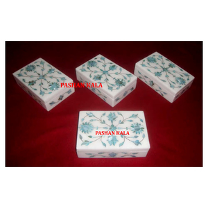 Beautiful Handmade Green Mother Of Pearl Of Pure <b>White</b> Marble Inlay Jewelry <b>Boxes</b> For Home Decoration And Corporate <b>Gift</b> Purpose - Product Image 1