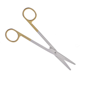 Tijeras industriales de Enfermería Médica de acero inoxidable medio dorado, disección quirúrgica, mango recto, punta afilada para hueso nasal - Product Image 3