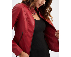 Women Winter Oversized Leather Jacket with <b>Padded</b> <b>Shoulders</b> Breathable Custom Logo & Color 2026 Trendy Cow Skin - Product Image 2