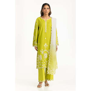 Traje de Verano de 3 Piezas en Viscosa y Seda Cruda Bordada IPSTD-44744 - Product Image 6