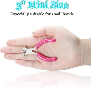 Mini pince coupante de 3 pouces avec poignée en PVC rose pour bijoux en perles. - Product Image 4
