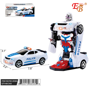 Confezione da 48/2/24 Robot auto della polizia giocattolo fai da te Robot giocattolo intelligente trasformabile con luci e suoni funzioni educative di telecomando - Product Image 1