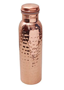 Botella de bebida de cobre martillado, tipo de presión, a prueba de fugas, uso ecológico para fiestas, artesanía Saniya beneficiada Ayurvédica pura 100% - Product Image 2
