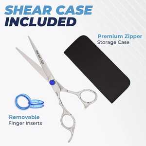 กรรไกรตัดผมด้วยมือซ้าย6.5นิ้วกรรไกรตัดผมแบบปรับได้ทำจากสแตนเลสแบบญี่ปุ่นใบมีดโค้ง440C แบบญี่ปุ่น - Product Image 4