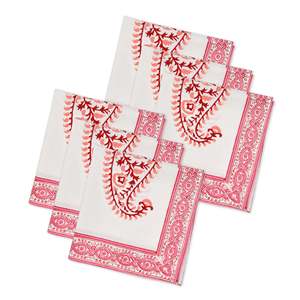 BLOCKS of INDIA Hand Block Print Servilleta de mesa de algodón Pink Boota Premium Cloth Servilleta Accesorio - Product Image 4