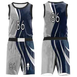 Ensemble de maillots et uniformes de basketball personnalisés pour adultes avec impression par transfert thermique, respirant, 100 % polyester, sans manches, nouveau design - Product Image 4