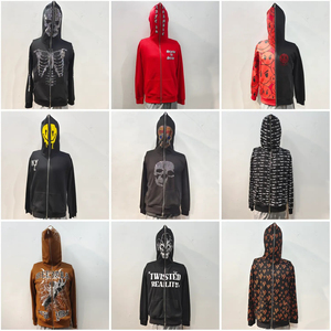 2025 Sudadera con capucha de tiburón para hombre con cremallera completa camuflaje 100% sudadera de algodón con capucha logotipo bordado personalizar Sudadera con capucha de invierno para hombre - Product Image 5