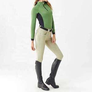 Chemises de base pour femmes équestres personnalisées 100 % polyester, manches courtes, pour l'équitation, tenue d'équitation pour femmes - Product Image 1
