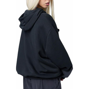 Nueva llegada de gran tamaño de las mujeres de peso pesado 100% sudaderas con capucha de algodón con hombro caído de manga larga sudaderas de invierno de punto - Product Image 4