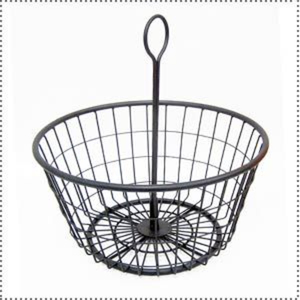 Vintage Round Wire Basket With Handles Style Metal Log Holder Firewood <b>Storage</b> <b>Bin</b> Antique Brown Diamond Home <b>Garden</b> Decor - Product Image 4