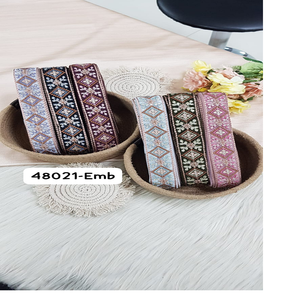 Lacets de travail en fil brodé sur mesure avec options multicolores en broderie de paillettes en largeur de 1.5 pouces pour la revente également. - Product Image 1