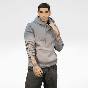 Sweat-shirt à capuche décontracté pour homme en coton 100% avec logo personnalisé, motif uni, impression numérique, prix de gros - Product Image 2