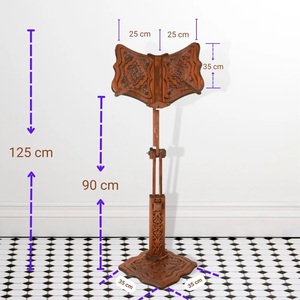 Soporte Corán Rahel Soportes de madera tallada de madera movibles de gran tamaño Diseño especial para soporte Corán musulmán Rahel - Product Image 1