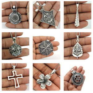 Meilleure vente Nouveau design 925 en argent sterling oxydé en forme de fleur Pendentif chic Bijoux faits à la main Prix de gros Fournisseurs en vrac - Product Image 6