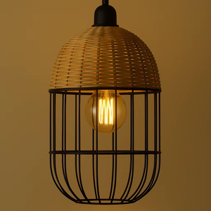 LUMIÈRE DE CABINET MODERNE ÉCOLOGIQUE POUR LA MAISON HÔTEL RESTAURANT NOUVEAU MATÉRIEL NATUREL MATEL ET RATIN LUMINAIRE DÉCORATIF - Product Image 1