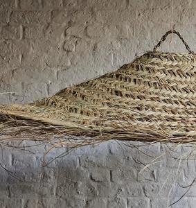 Moroccan Chandelier Pendant <b>Light</b> Rattan Lampshade <b>Parasol</b> Ceiling Lamp Seagrass Braided Lamp Wicker Lampshade Wicker Braided - Product Image 3