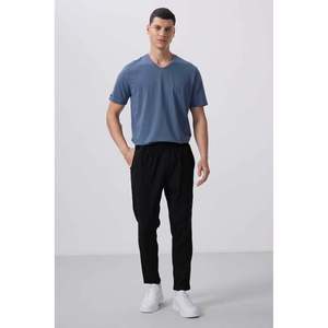 Pantalones Chinos TOMMYLIFE para Hombre, Corte Estándar, Tejido Ligero y Elástico, Color Negro, Pantalones Casuales para Uso Diario, Modelo 82175 - Product Image 4