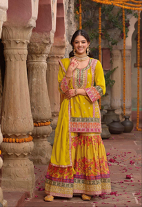 Dernière collection Hevey Chinon brodée Salwar Kameez avant arrière pour adultes fêtes prêt-à-porter indien pakistanais vêtements - Product Image 4