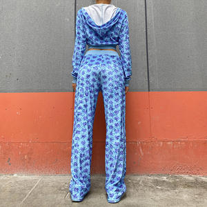 New Winter Plus Size Maternity Long Sleeve Active Women's Fitted <b>Velour</b> Hooded Velvet <b>Tracksuit</b> with Air Shipping - Product Image 3