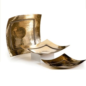 Plateau de service arrondi en acier inoxydable avec manche en bois pour ustensiles de cuisine Table à manger plateau de service alimentaire - Product Image 6