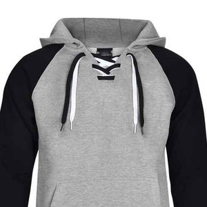 2024 nouveauté haute qualité Logo personnalisé jeunesse Hockey sur glace à capuche 100% coton sweats tirer des cordes pour hommes pour la saison d'hiver - Product Image 5