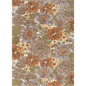 Tapis Hacienda en laine et viscose tuftés à la main, couleur ivoire, épaisseur 10 mm, motif floral rayé abstrait, rectangulaire, pour la maison, le salon, le couloir - Top-291 - Product Image 1
