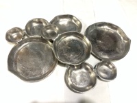 Vaisselle de table personnalisable à 9 compartiments, en aluminium poli argenté, écologique, moderne, non revêtue, multi-compartiments, pour les mariages