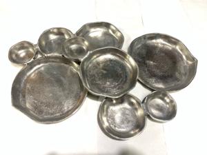 Vaisselle de table personnalisable à 9 compartiments, en aluminium poli argenté, écologique, moderne, non revêtue, multi-compartiments, pour les mariages - Product Image 2