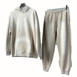 Ensemble de pantalons de survêtement à capuche pull personnalisé Aicd Wash 500gsm unisexe grande taille 2 pièces survêtement survêtement pour hommes pour l'été - Product Image 4