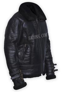 Blouson en cuir véritable pour homme, style motard, en peau de mouton, matelassé, chaud pour l'hiver, modèle B3, style racer café racer, vente en gros - Product Image 3