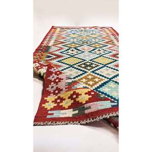 Alfombra Kilim de Maimana, Afganistán, 196 x 79 cm, Alfombras y Conjuntos Tradicionales Afganos - Product Image 3