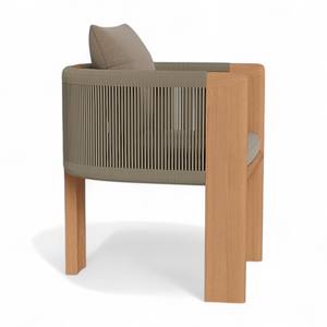 Hôtel de luxe Meubles de patio en bois de teck massif Chaise de jardin en bois naturel Coussin en corde pour la relaxation au bord de la piscine Bain de soleil en plein air - Product Image 3