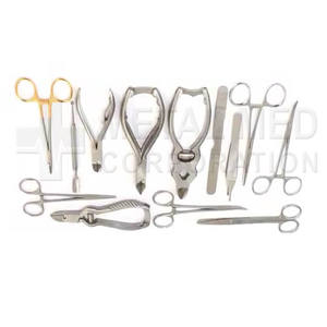 Ensemble d'instruments de podiatrie léger manuel professionnel en acier inoxydable pour outils de chirurgie podiatrique Metal Med Corporation - Product Image 1