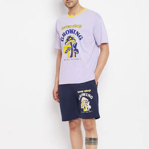 Ensemble t-shirt et short d'été élégant pour hommes Matériau en coton respirant Couleur unie Meilleur tenue décontracté pakistanais - Product Image 5