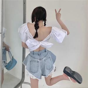 2 in 1 Performance <b>Women's</b> Shorts 2025 Premium Customize Design Denim Shorts Custom Summer <b>Jeans</b> Shorts for <b>Women</b> - Product Image 5