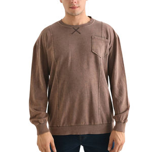 Nouveauté 2026 Sweat-shirt sur mesure délavé à l'acide pour hommes Sweat-shirt à col rond surdimensionné vintage délavé pour hommes - Product Image 1