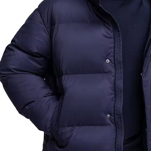 Offre Spéciale personnalisé hommes hiver chaud col montant Polyester coupe-vent vers le bas manteau à capuche bouffant veste hommes vêtements tissu veste 2026 - Product Image 6