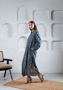 ชุดเดรสผ้าลินินสำหรับผู้หญิงชุดเดรสลำลองสไตล์ปากีสถานแบบดั้งเดิมปรับขนาดได้ - Product Image 6