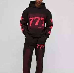 Survêtement délavé à l'acide de style High Street pour hommes OEM personnalisé Regular Fit surdimensionné Design respirant sérigraphie vêtements de sport - Product Image 5