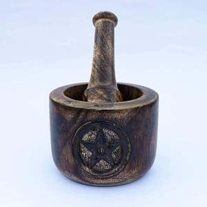 Mortero y Maja de madera pura con diseño elegante, perfecto para moler especias en utensilios de cocina y artículos de hotel, el mejor uso - Product Image 6