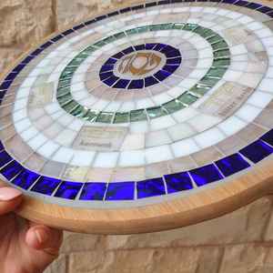 Bandeja otomana de madera de nogal moderna con asas Bandeja de servicio para decoración de sala de estar Idea de regalo para el hogar - Product Image 1