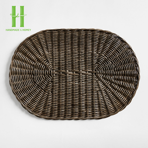 BEST SELLER Sets de table écologiques en bambou naturel, tissés à la main, style bohème, festonnés, pour décoration de table de mariage, Vietnam - Product Image 2